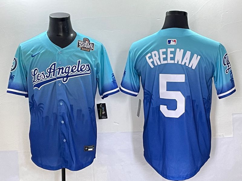 Men 2025 Los Angeles Dodgers #5 Freeman Blue Nike MLB Jersey Daoqite style 5